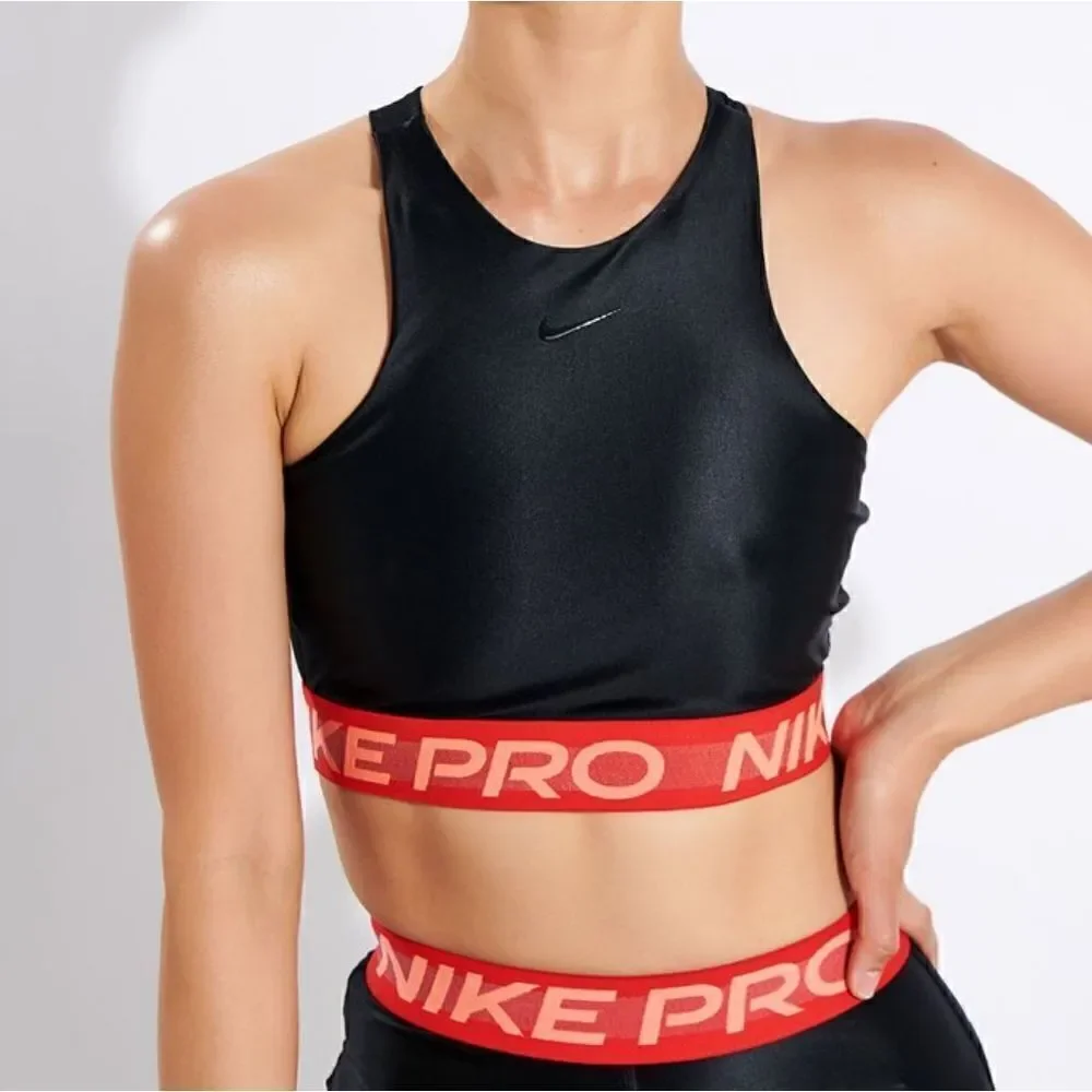 Nike Pro Intertwist Women's Cropped Tank Black Red